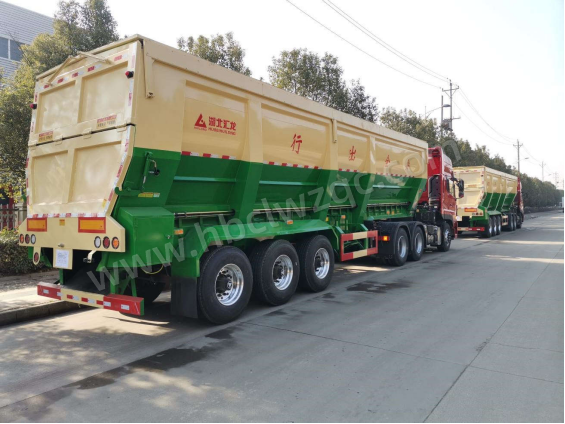 HLV9405ZLS 單胎 11.3/11.8/12.3 米長(zhǎng)輸送帶自卸半掛車(chē)